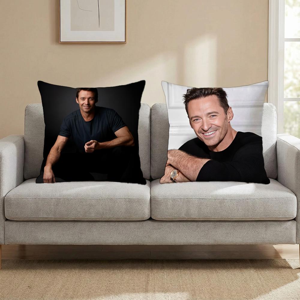 Custom H-Hugh Jackman Cushion Cover Multi-Scene Pillow Cover for Home & Car - Reversible, Soft & Durable for Daily Use
