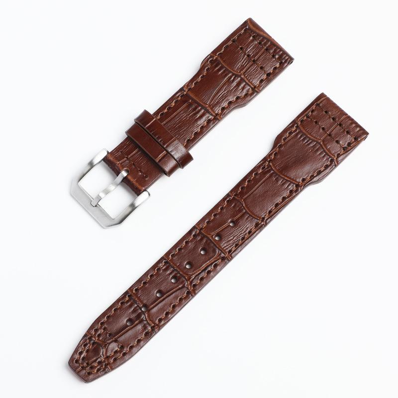 Wan Guo Top Layer Leather Bamboo Pattern Watch Strap for IW Little Prince Pilot Series (20mm, 21mm, 22mm)