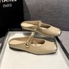 Gentle Half Slippers Flat Bottom Fairy Chain Temperament Mary Jane Shoes Gentle Single Shoes