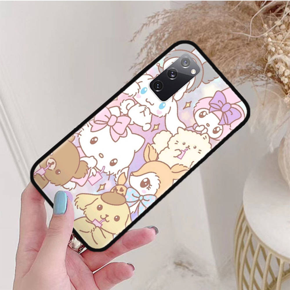 Black Case for iPhone 16 15 Plus 14 13 12 11 Pro 8 6 SE XR XS Max P30 Nova 5T Y5P Y6 Y7 Y8P Y9 Realme C30 C33 C31 L-14 Sanrio Mix