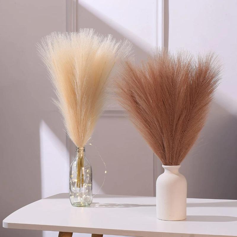 10/20pcs Artificial Pampas Grass Simulation Feather Festival Wedding Prop Reed Hair Home Decoration Ornament Flower Arrangement