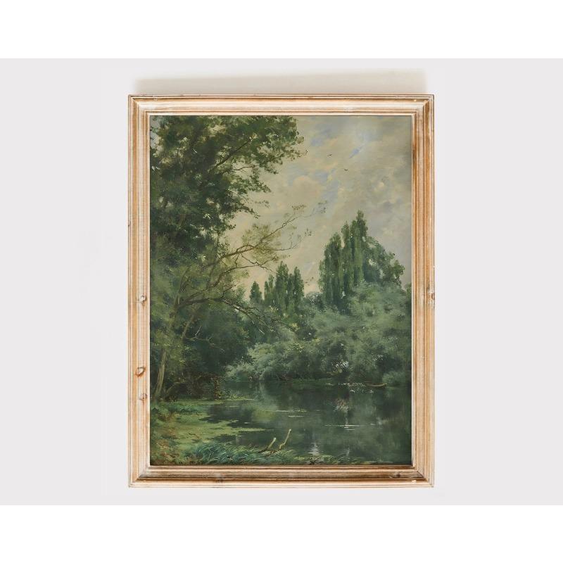 Tablou de Perete Vintage Peisaj Rural Retro Rustic Primăvară Vederi Naturale Pictură pe Pânză Poster Peisaj Decor Acasă