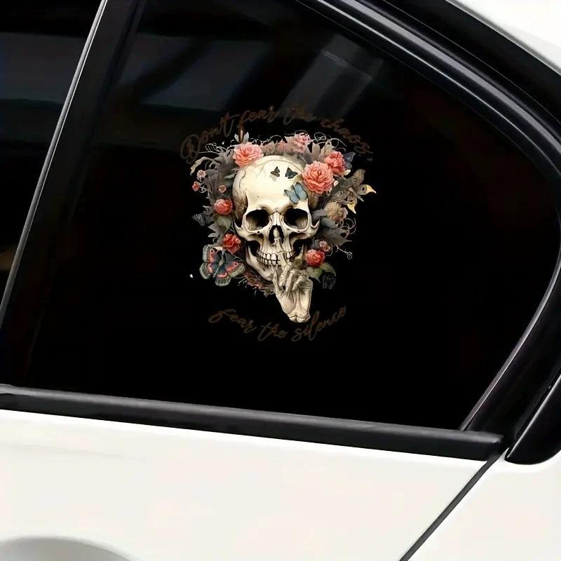 Pegatina de coche con diseño de calavera para motocicleta, calcomanía decorativa creativa y universal
