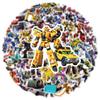 50 PCS Cartoon Car Robot Warrior Sticker Pack, Waterproof Graffiti Vinyl Decals for Notebook Phone Luggage Fridge, Action Figure Stickers