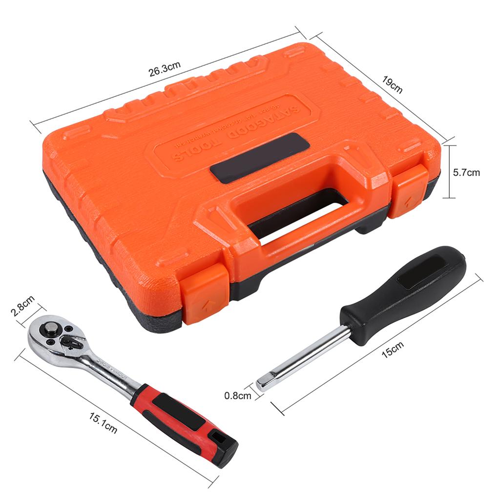 46Stk/108Stk 1/4-Zoll Schraubenschlüssel Steckschlüssel Set Hardware Auto Motorrad Reparaturset Ratsche Schraubenschlüssel Werkzeugset Autoreparatur Werkzeugset