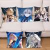 Fleurdelys Anime Game W-Wuthering Waves Pillow Case Square Pillow Bedroom Sofa Leisure Comfort Living Room Home Decoration 40X40