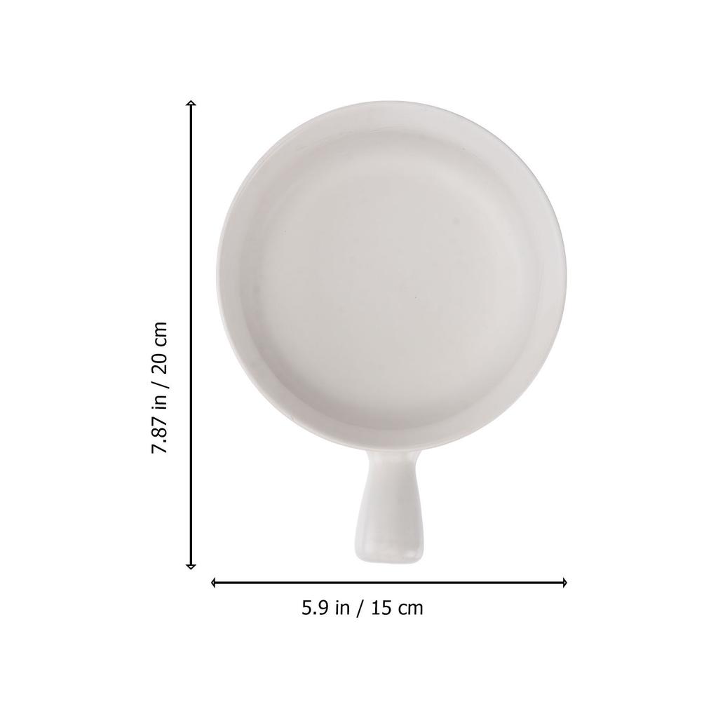 Ceramic Salad Bowl Green Cooking Pan Handle Ovenware Kitchen Noodle Bowl Breakfast Pot Small Milk Warming Household