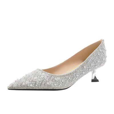 New, Luxury Rhinestone High Heel Wedding Premium Bridesmaids Wedding Dress Bridal Wedding Shoes Single Shoes Not Tired