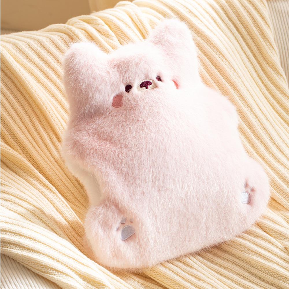 Plush Cover Hot Water Bottle Cartoon Water Injection Bag Portable Plush Hand Warmer  Belly Warmer
