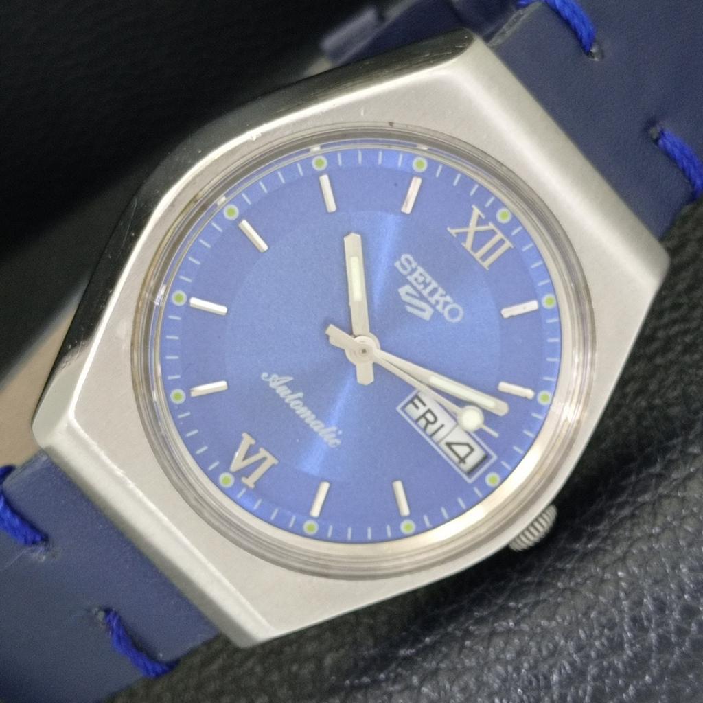 VINTAGE SEIKO 5 AUTOMATIC 6309A JAPAN MENS BLUE COLOR DIAL WATCH a701234-5 R206a-a701234