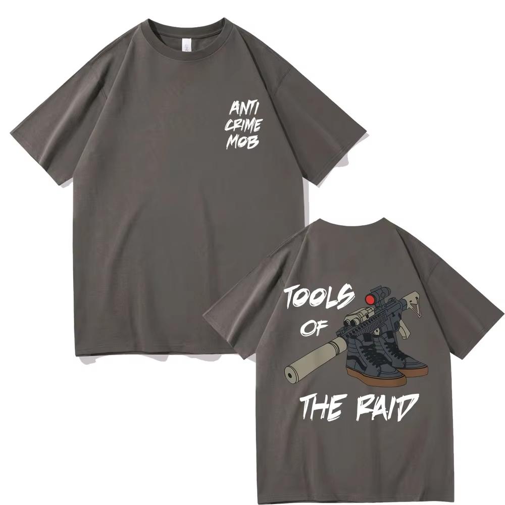 Forward Observations Group Anti Crime Mob Tools of The Raid Graphic T-shirt Male Classic T Shirts Oversized Unisex Streetwear Trendy Cotton