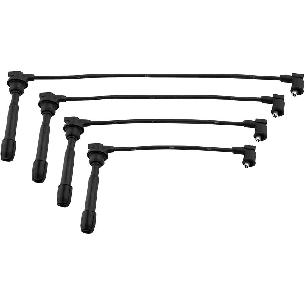 Set of 4 Ignition Spark Plug Cable Wire Set for Hyundai 96-12 Elantra/ 97-08 Tiburon/ 05-08 Tucson, for Kia 10-11 Soul/ 04-09 Spectra/ 05-09 Spetra5/