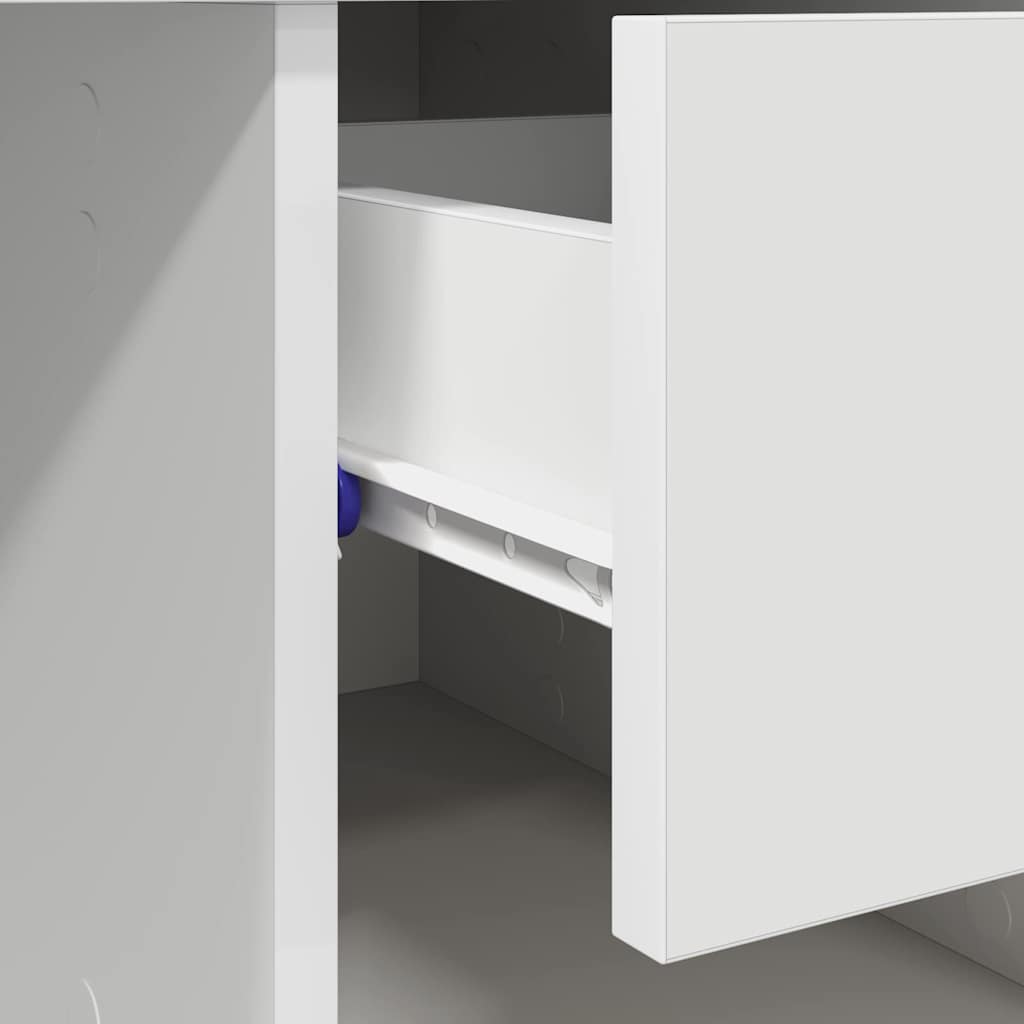 White Desk with Drawers 90 x 49 x 75 cm Engineered Wood