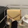 2025 new diamond solid color simple indentation chain broadband messenger shoulder flip small square bag female texture fashion