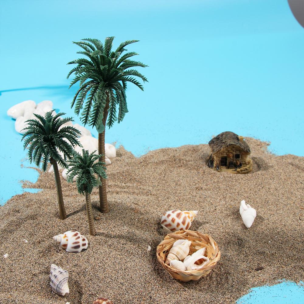 5Pcs Plastic Coconut Palm Tree Miniature Plant Pots Bonsai Craft Micro Landscape DIY Decoration Scenery Model