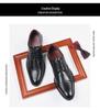 New Men's English Style Hidden Heel Derby Brogue Leather Shoes - Pointed Toe Lace-Up Design for Formal and Casual Wear