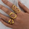 Minimalist Large Rings For Women Stainless Steel Gold Plated Waterproof Hip-hop Women's Finger Ring Aesthetic Jewelry