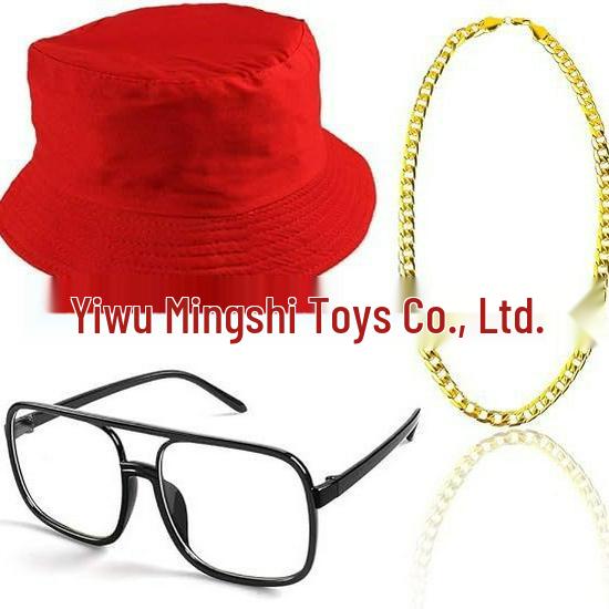 1970-tals Discofest Kostymtillbehör: Dollar Glasögon, Ring, Halsband, Tiotal Rekvisita.
