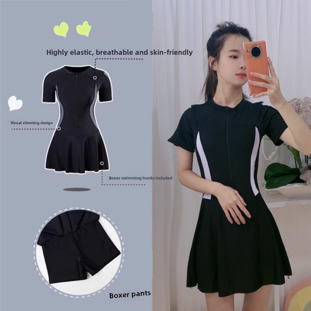 

Консервативный стиль цельной юбки, чтобы прикрыть живот и выглядеть стройнее, спортивный купальник с плоским углом для горячих источников XL