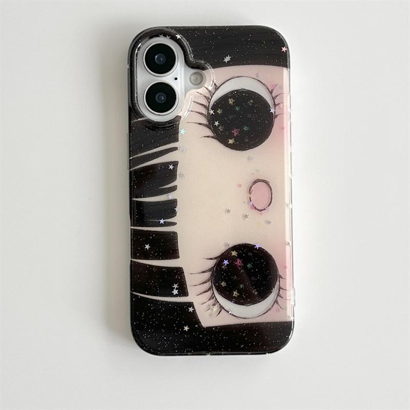 Мультяшный Аниме Сияющие Глаза Милый Чехол для Телефона для IPhone 17 16 15 14 13 Pro Max Девушка Блестящие Большие Глаза Задняя Крышка Телефона iPhone 16
