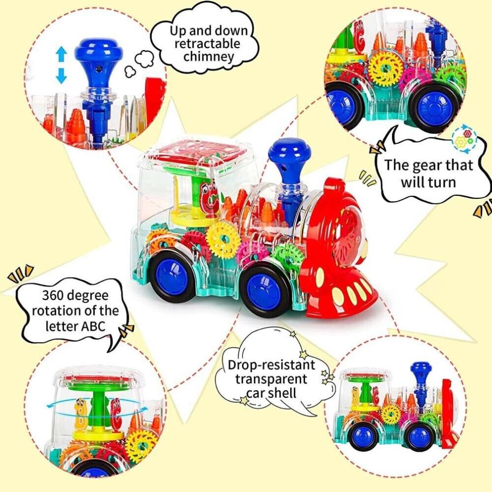 Electric Train Toy for Babies 1-3 Years - Lights, Sounds, Safe ABS BPA-Free, Promotes Motor Skill Development