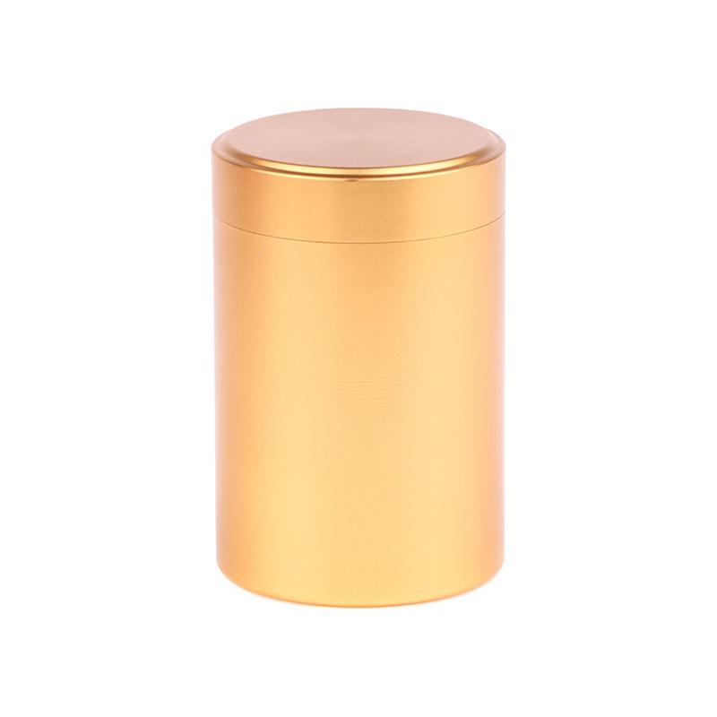 Mini Portable Aluminum Alloy Sealed Jar Travel Moisture-Proof Solid Color Nut Candy Food Storage Container Tea Can