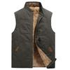 Winter Plus Size Men Cotton Multi Pockets Thicken Work Waistcoat Casual Warm Sleeveless Jacket 