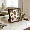 DIY Mini Museum Box with Small Golden Frames Figurines Lamps Photo Frame Shadow Box Family Memory Display Case Home Decoration