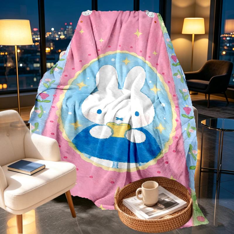 Miffy Print Blanket - Soft & Comfortable, for Bedroom, Travel, Sofa, Home Decoration - Birthday Christmas Gift for Friend