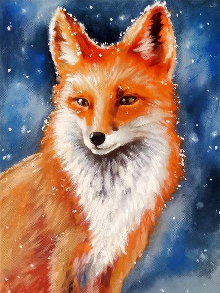 5d Diamond Painting New Fox Winter Home Decor Embroidery Mosaic Animal Snow Cross Stitch Wall Sticker