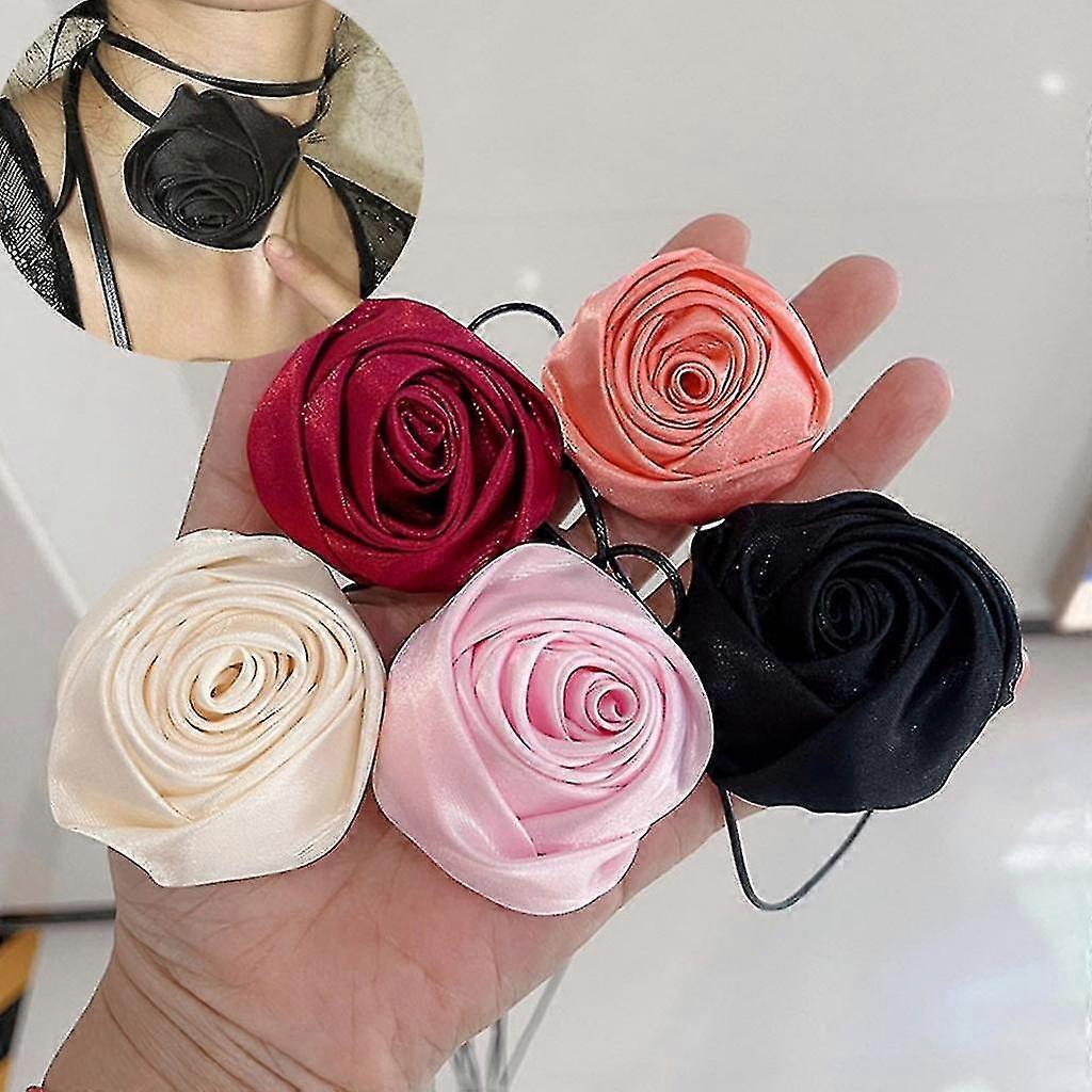 Fashion Rose Flower Choker Necklace Neckband Clavicle Chain Necklace Jewelry
