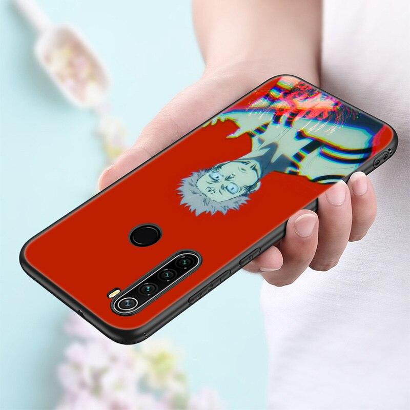 Anime Jujutsu Kaisen Ryomen Sukuna Phone Case For Xiaomi Redmi Note 11 10 9 8 Pro 11T 10T 10S 9S 8T 9 9A 9C 9T Black Soft Cover