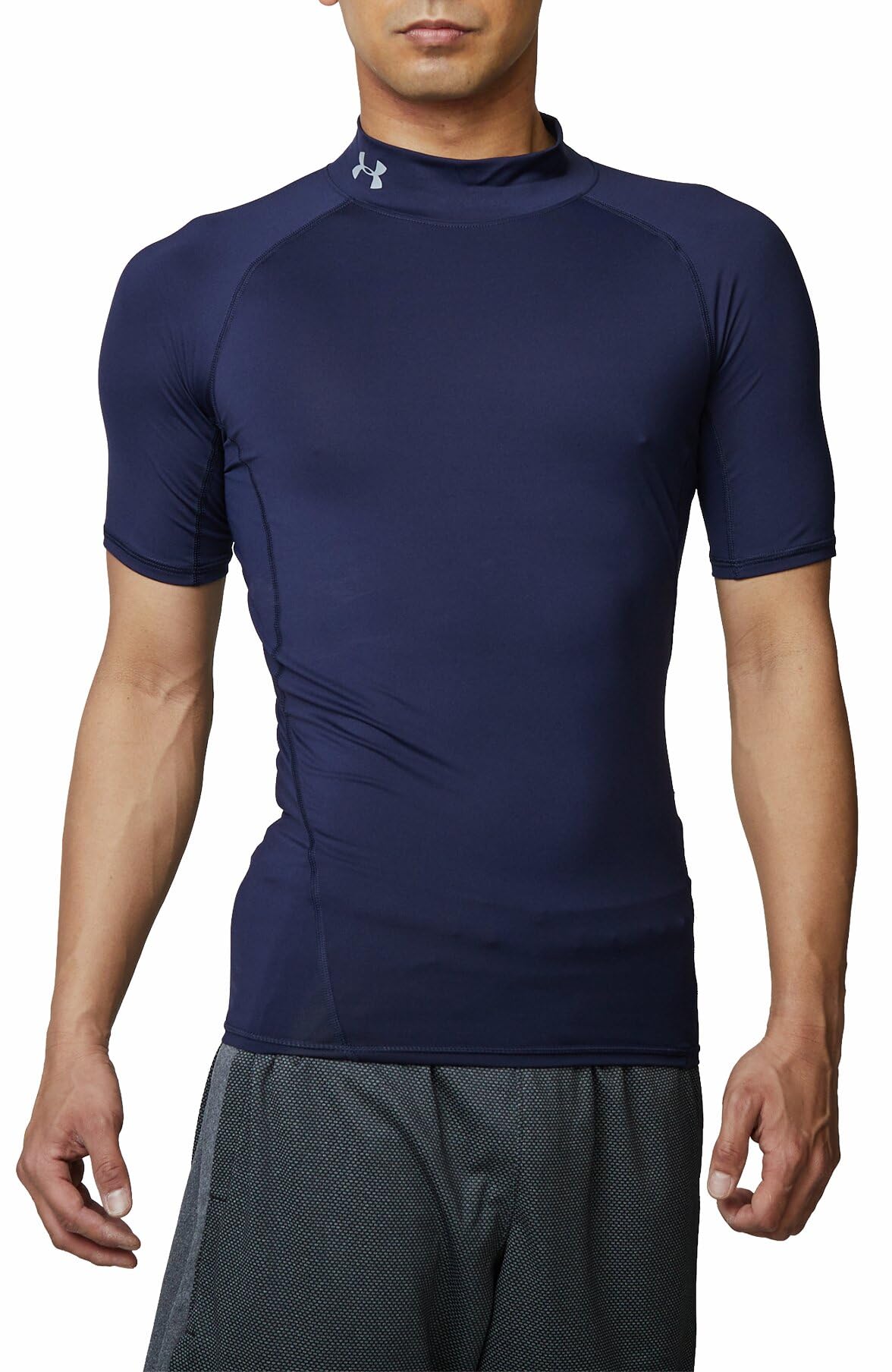 

[Under Armor] Training Base Layer UA Heat Gear Armor Short Sleeve Mock Men s Midnight Navy Steel MD