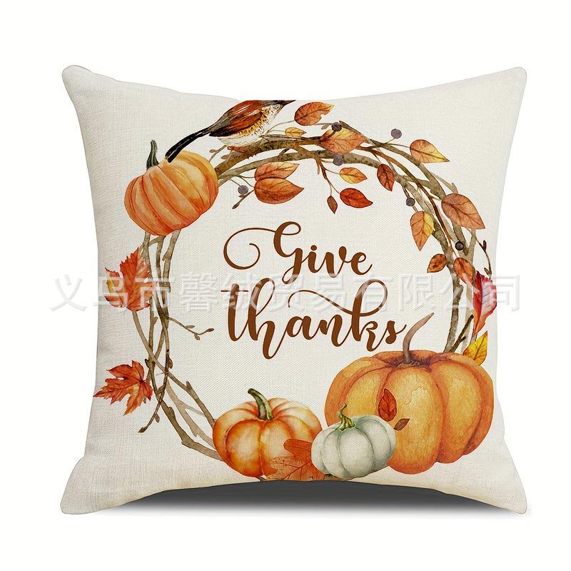 Autumn Pumpkin Pattern Pillowcases - Decorative Throw Cushion Covers