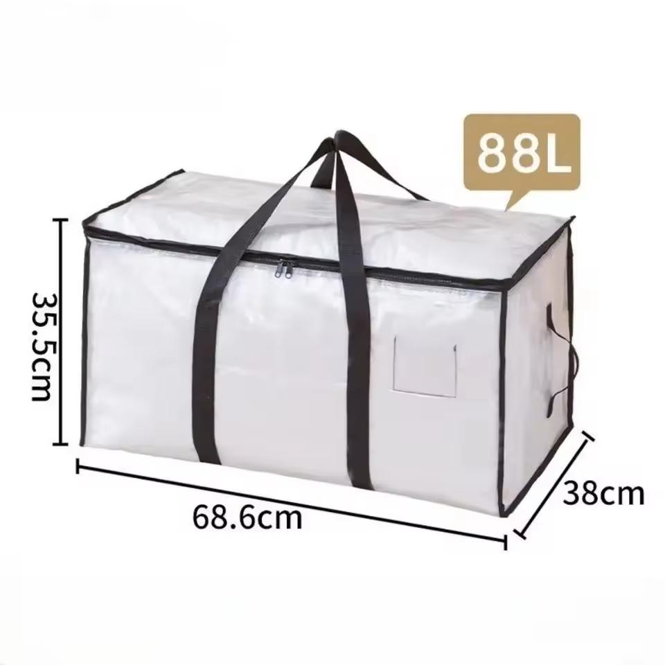 Quilt Organizer Bag Foldable Large Capacity Heavy Duty With Handle Double-Sided Zippers Camping Totes For Packing Luggage