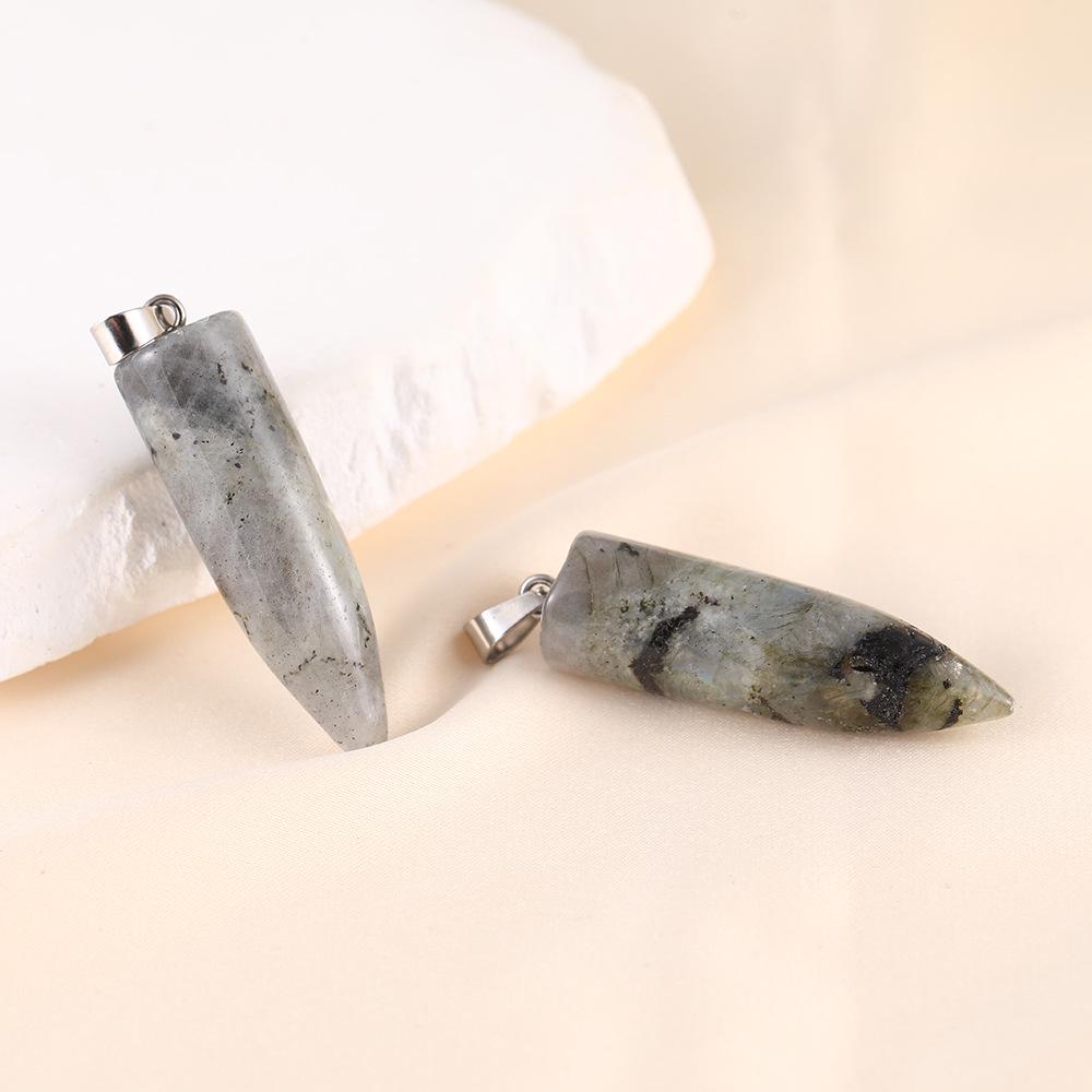 Crystal Agate Bullet Necklace Pendant & Keychain Accessory