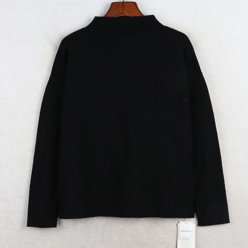 Sunshine House Autumn and Winter New Arrival Export Japanese Single Women's Clothing Mid Round Neck Long Sleeves Slimming Sweater Good Texture Sweater