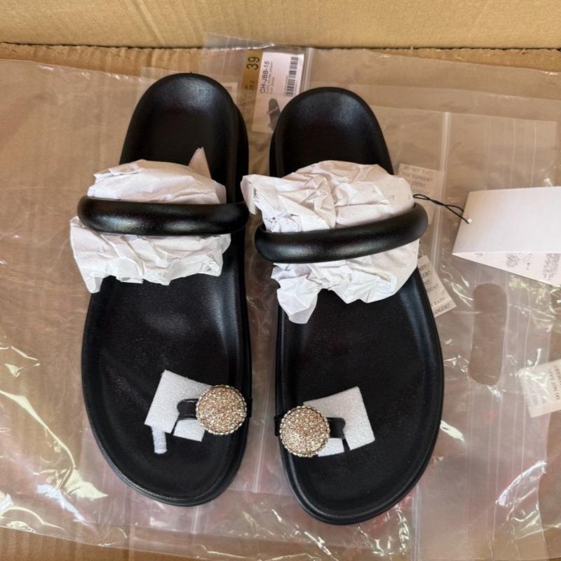 

Fashion Thick Soled Women Sandals Summer Outdoor Luxury Rhinestoness Soft Rubber Sole Brand Clip Toe Travel Beach Shoes for Ladies 37