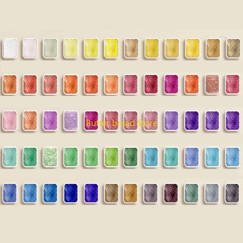 

W89C 60 Colors Watercolor Paint Set Pearlescent Watercolor Pigment Watercolor Painting for Artists Hobby Painters CN