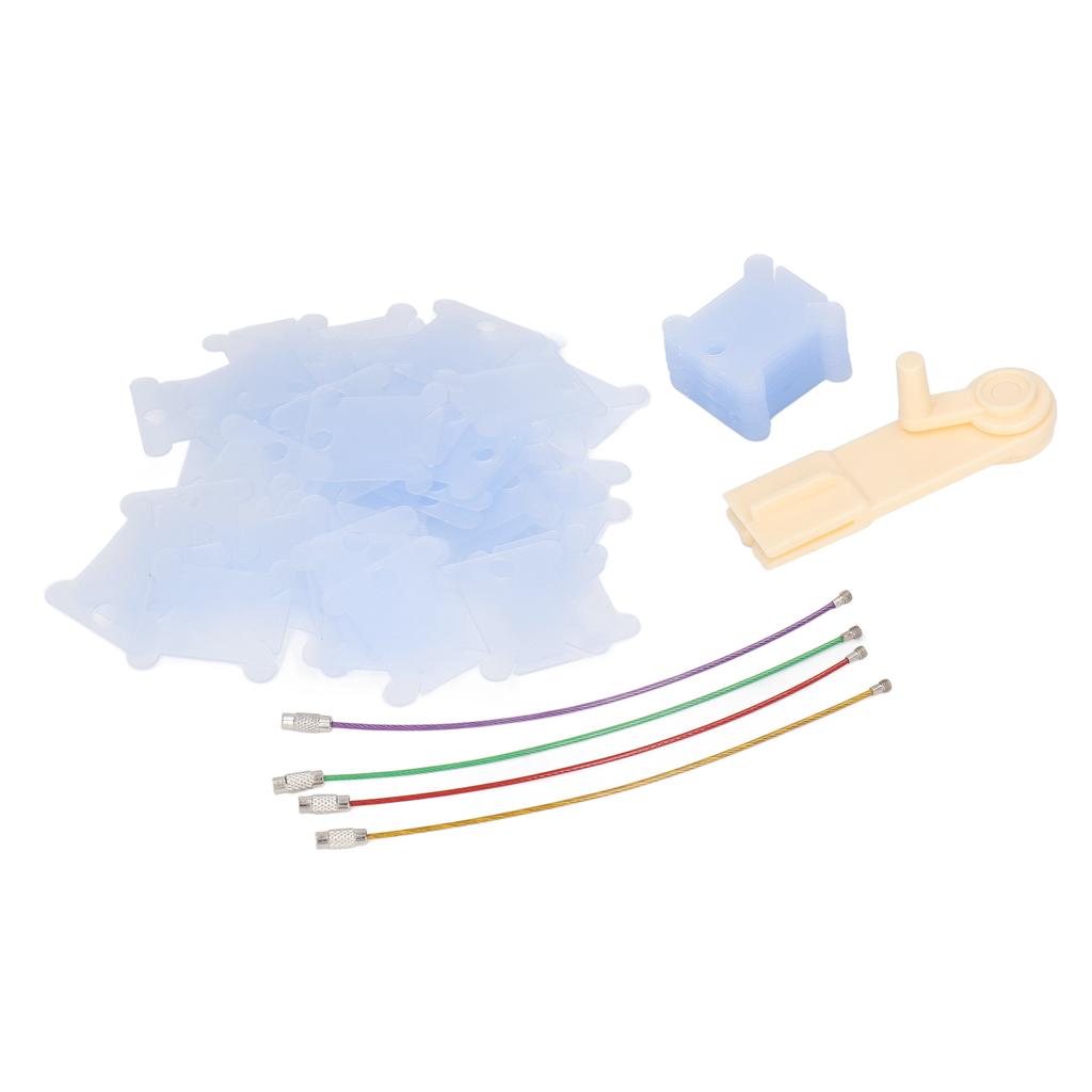 100pcs Plastic Floss Bobbins with Manual Bobbin Winder Crafts Easy Storage Embroidery Bobbins for Needlework Sewing