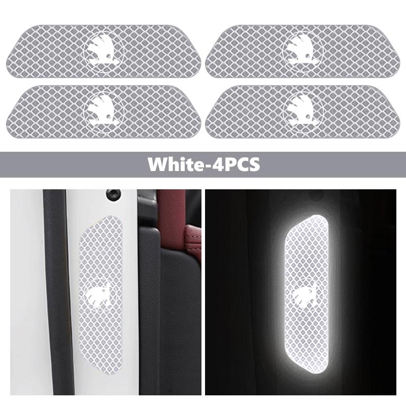 HGWE4 Car Wheel Eyebrow Stickers Reflective Protective Stickers Night Anti-collision Strip For Skoda S Kodiaq Octavia 2 3 Yeti Karoq