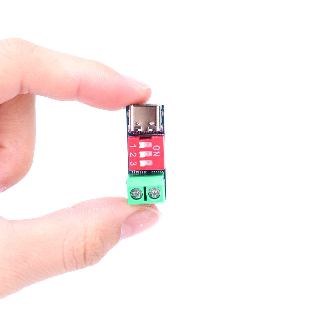 PD Trigger Modul Typ-C Schnelllade Testplatine 5-20V Einstellbar USB-C Power Detektor Voltmeter für Powerbank 100W PD3.0 QC4+