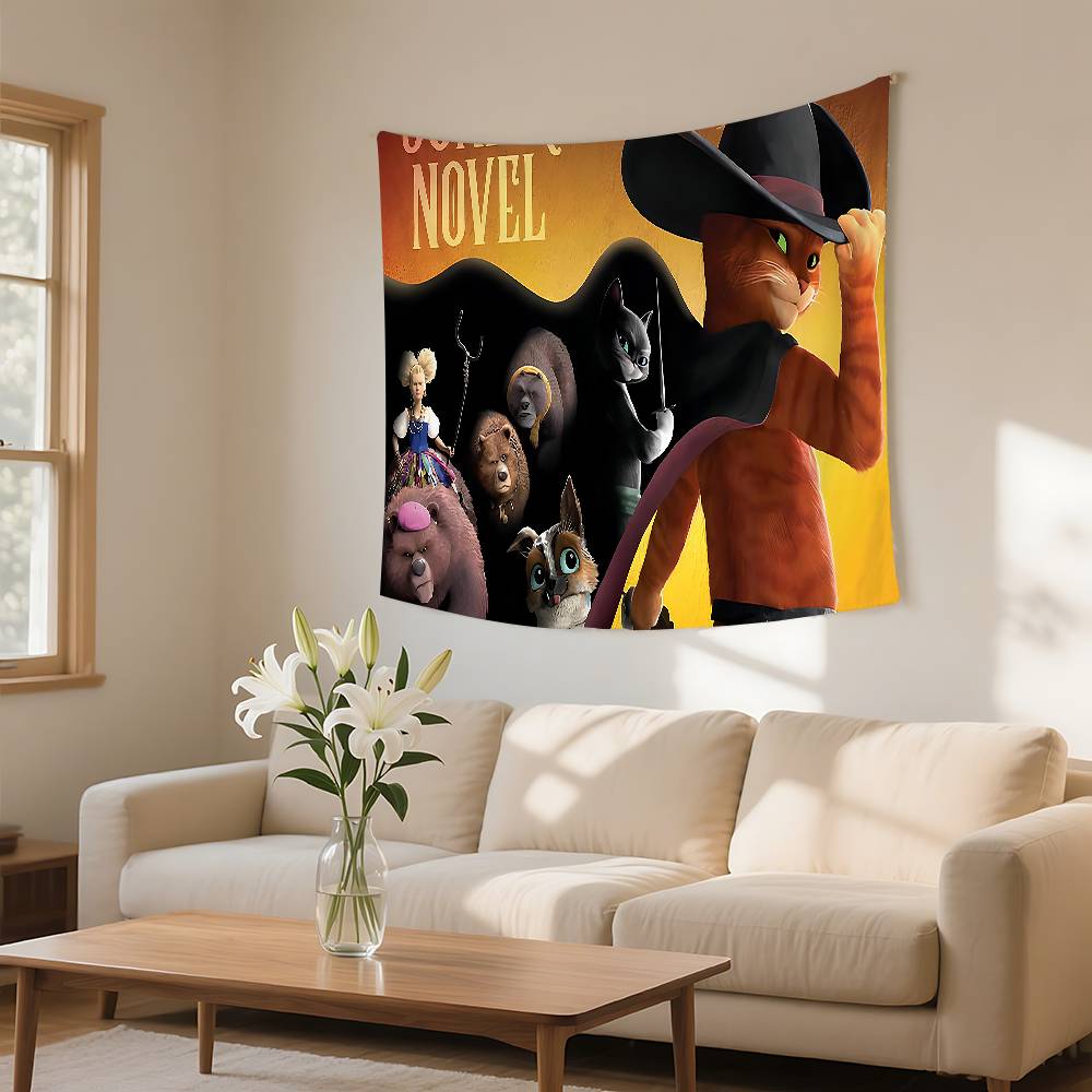 PPuss In BBoots The Last Wish Tapestry Customizable Tapestries Of Various Styleswall Celebrity Photo Printingwall Hangings