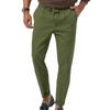 Mens Tapered Pants Casual Linen Pants Elastic Waist Slim Fit Beach Yoga Business Lightweight Cotton Trousers With Pockets