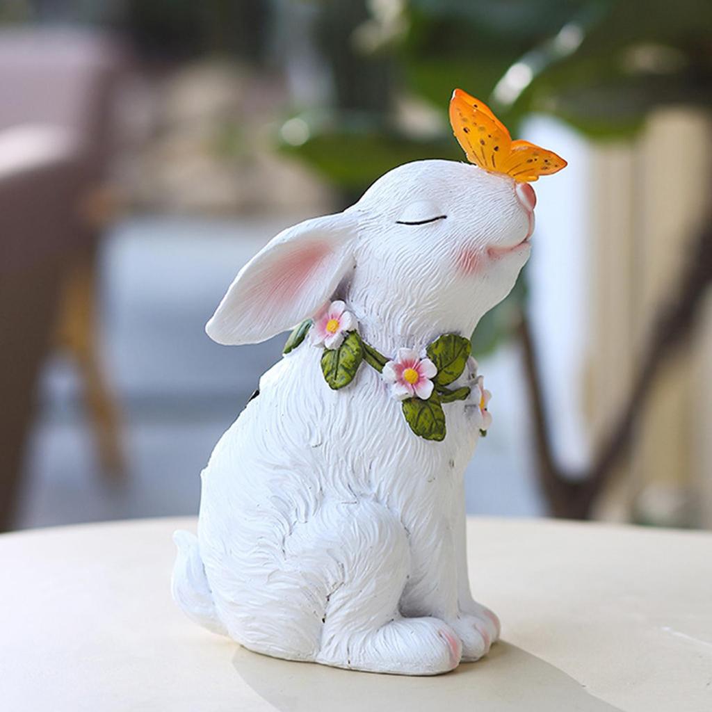 Solar Powered Garden Statue Light Adorable Figurine Housewarming Gift