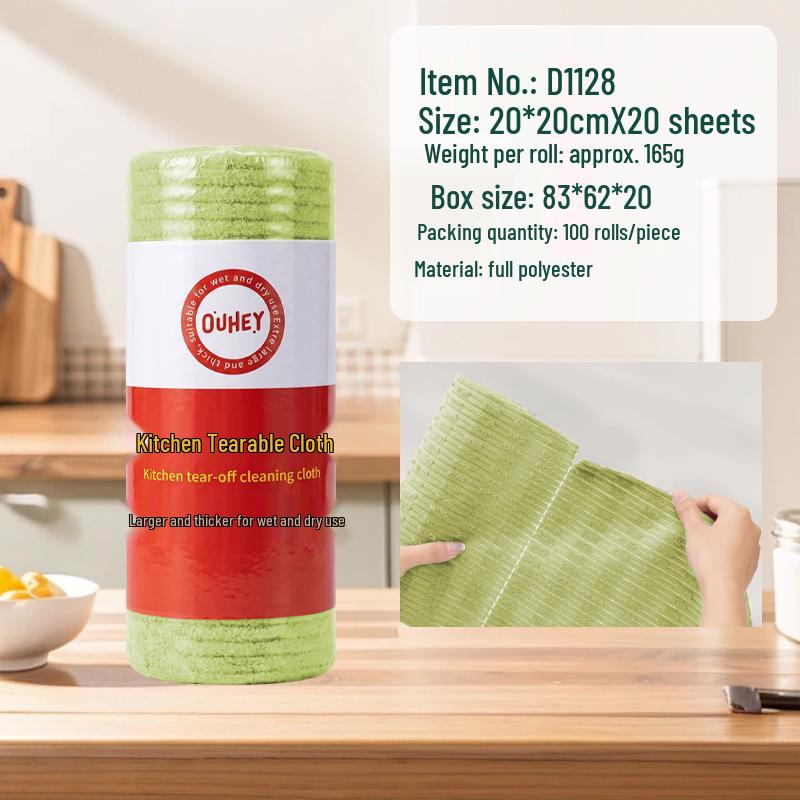 Multi-Use Absorbent Oil-Removing Tearable Dishcloth for Kitchen Cleaning