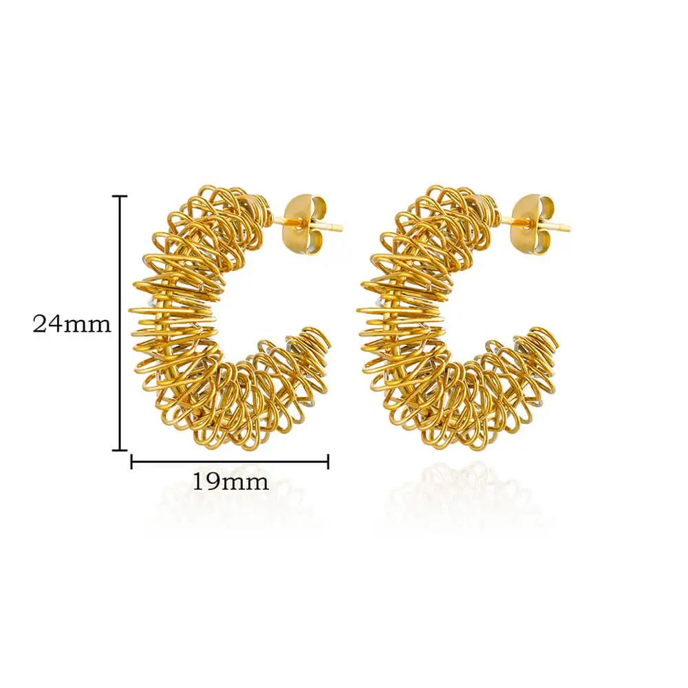 New In Irregular Vintage Coil Earrings For Women Stainless Steel Earrings Trending Piercing Luxury Jewelry Christmas Gift