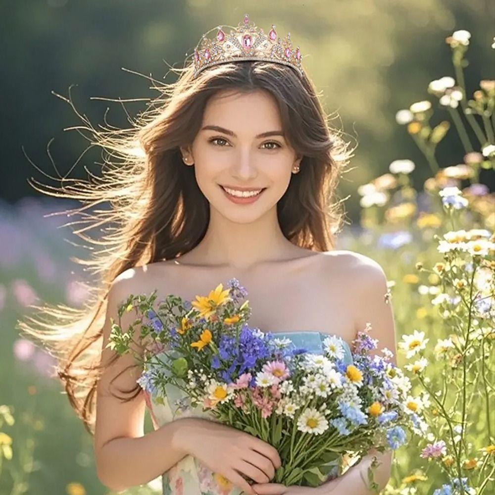 Alloy Crystal Headband Adjustable Wedding Hair Accessory Bridal Tiara Crown Princess Cosplay