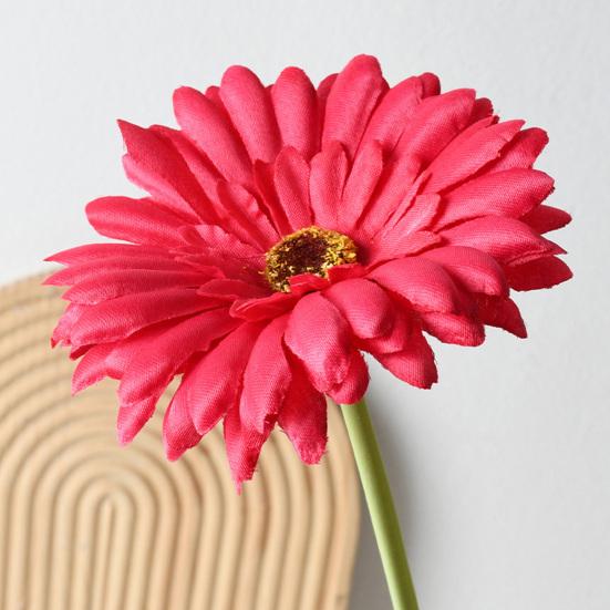 Artificial Gerbera Flowers Realistic Fake Long Stem Flower Bouquet for Vase Indoor Home Floral Arrangements Wedding Party Table Centerpiece