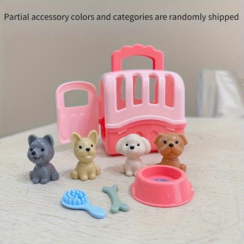 

Mini Pet Care Play Set Dog Puppy Toy for Kids Grooming Feeding Vet Kit with Cage Pretend Play Gifts for Girls Boys Toddlers